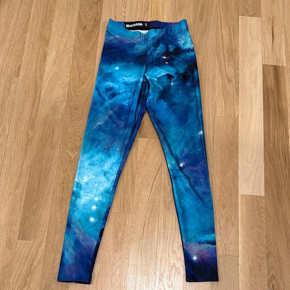 BlackMilk Galaxy Teal Leggings Small